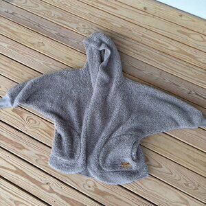 Nordic Beach Body Wrap Cardigan Sweater Coat Hooded Fleece Grey Kitten One Size